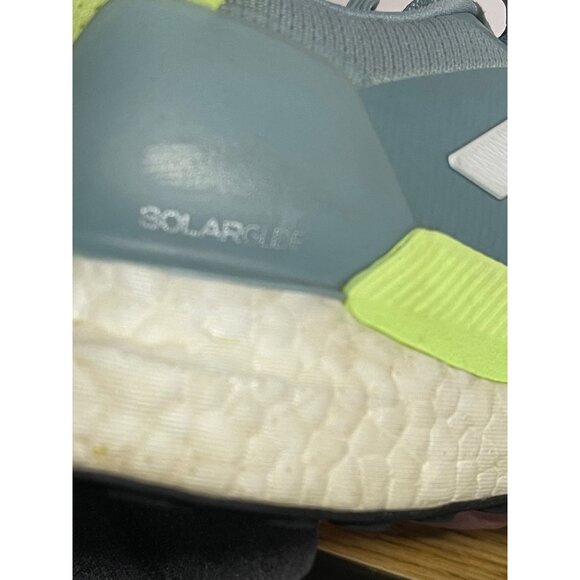 Adidas Solar Glide Boost Running Shoes Womens Size 8.5 Grey & Neon Yellow - Picture 8 of 12